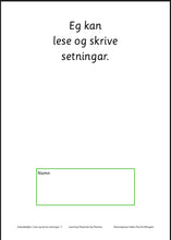 Load image into Gallery viewer, Eg les og skriv setningar 1
