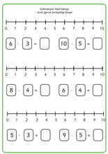 Load image into Gallery viewer, Matematikk subtraksjonsoppgaver