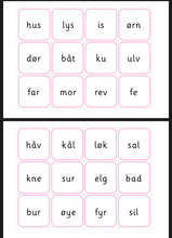 Load image into Gallery viewer, Rosa bildekort og ordkort
