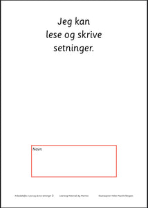 Jeg leser og skriver setninger - 3 arbeidshefter