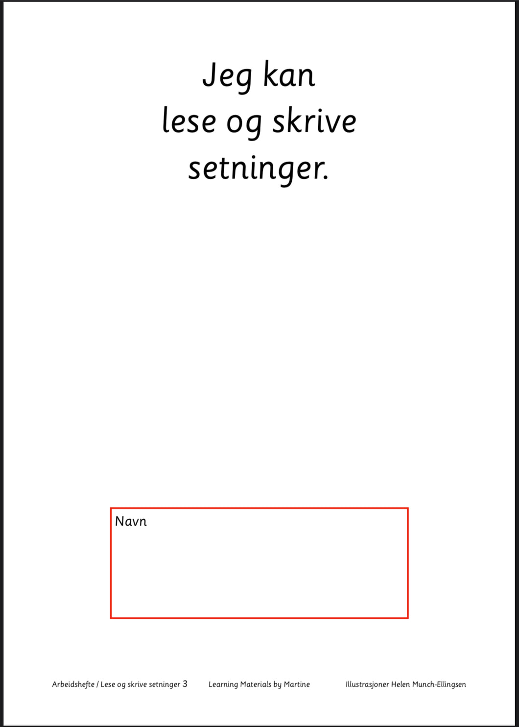 Jeg leser og skriver setninger 3