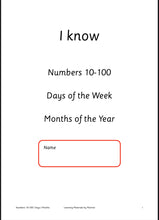 Load image into Gallery viewer, I know numbers 10-100 - days of the week - months of the year
