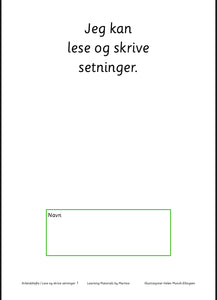 Jeg leser og skriver setninger - 3 arbeidshefter