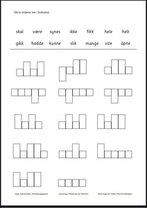 Lego bokstavlek 1 og 2 med arbeidsoppgaver