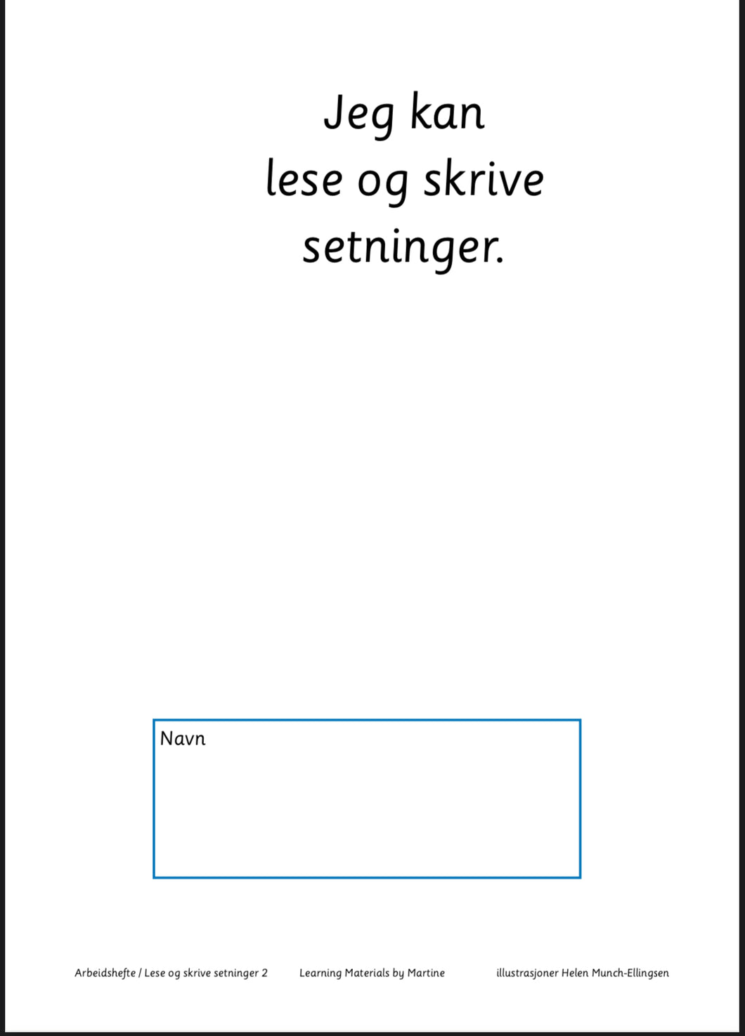 Jeg leser og skriver setninger 2