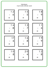 Last inn bildet i Galleri-visningsprogrammet, Matematikk subtraksjonsoppgaver
