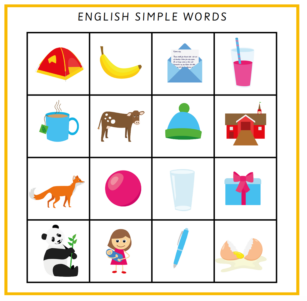 Read and cover - English simple words