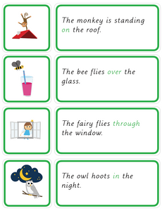 Prepositions - Pictures and Sentences - Engelsk