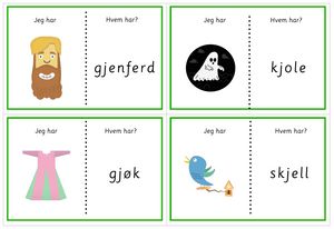 Loop game - Jeg har / Hvem har - sammensatte grafem og diftonger