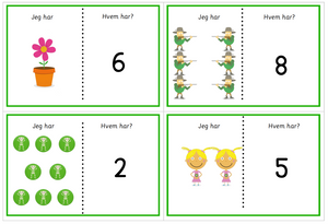 Loop game - Jeg har / Hvem har - tall og mengde 1-10 - KG