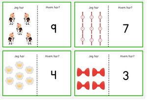 Loop game - Jeg har / Hvem har - tall og mengde 1-10 - KG