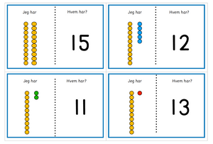 Loop game - Jeg har / Hvem har? - tall og mengde 10-20 - KG