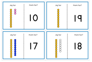 Loop game - Jeg har / Hvem har? - tall og mengde 10-20 - KG